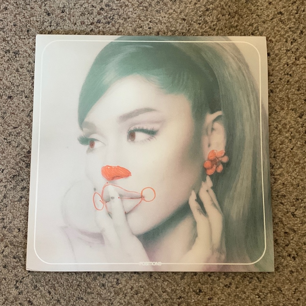 (VINYL COVER IS DRAWN ON!!) Positions vinyl record+posters- Ariana grande